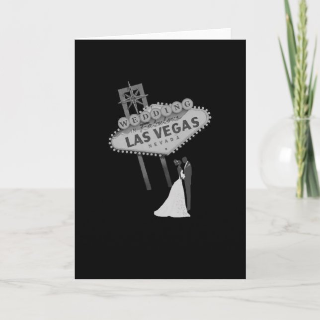 Tarjeta Boda de B&G en Fabulous Las Vegas Card Retro (Anverso)