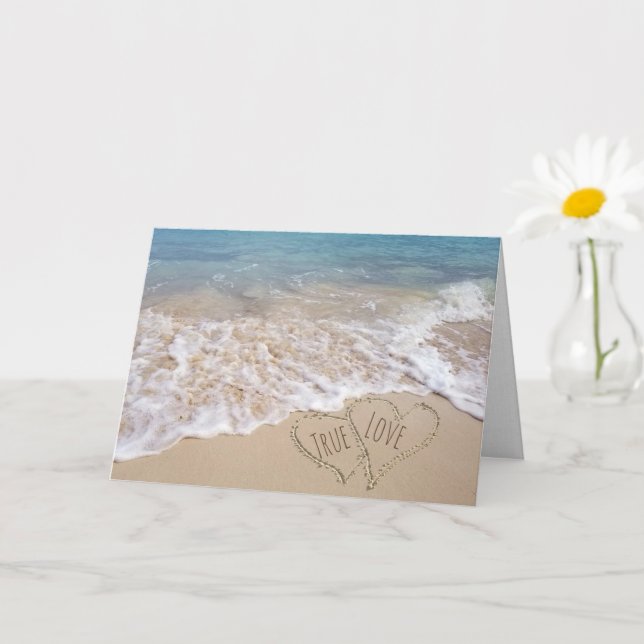 Tarjeta Boda de Beach Hearts (Planta pequeña)