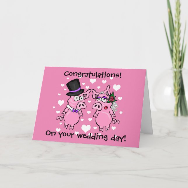 Tarjeta Boda de cerdo Personalizado (Anverso)