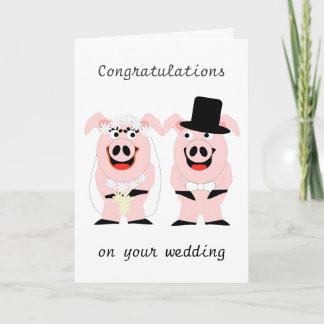 Tarjeta Boda de cerdos