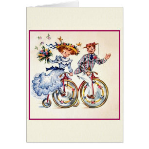 Tarjeta Boda de ciclismo retro