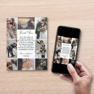 Tarjeta boda de collage de 8 fotos con formato digital e i
