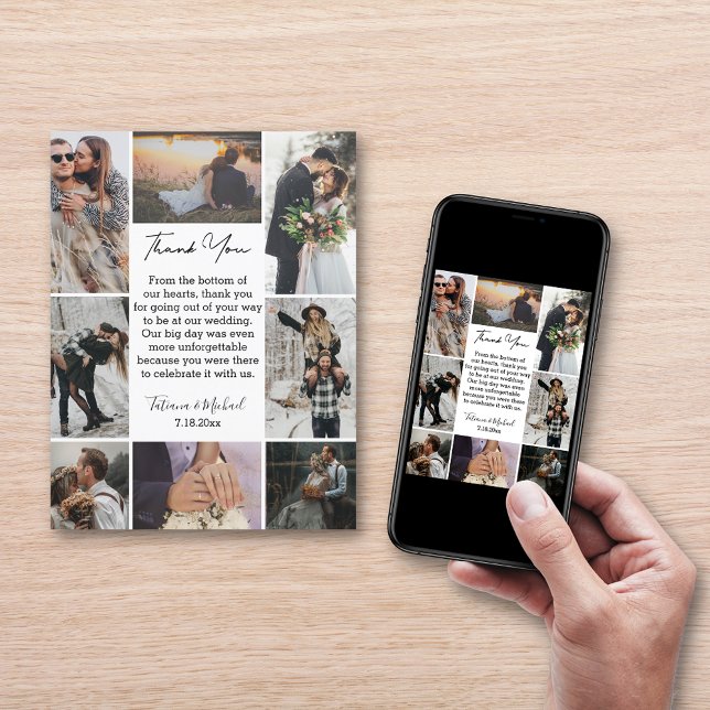 Tarjeta boda de collage de 8 fotos con formato digital e i (Subido por el creador)