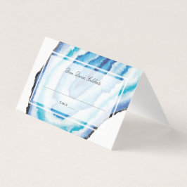 Tarjeta Boda de color azul geográfico de rock