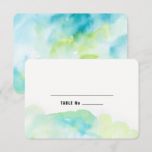Tarjeta Boda de color azul turquesa (Anverso / Reverso)