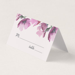 Tarjeta Boda de color púrpura floral Table Place Card