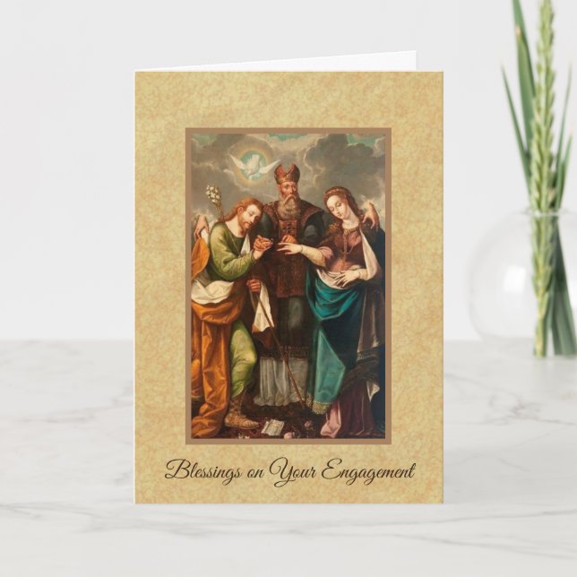 TARJETA BODA DE COMPROMISO VIRGIN MARY ST. JOSEPH (Anverso)