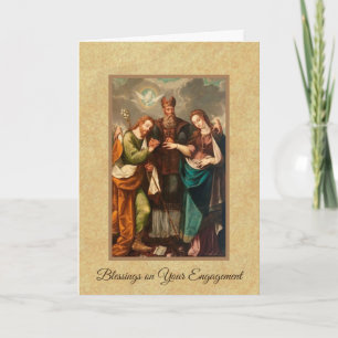 TARJETA BODA DE COMPROMISO VIRGIN MARY ST. JOSEPH