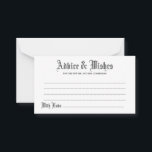 Tarjeta Boda de consejos y deseos góticos<br><div class="desc">Personalizar y personalización de esta carta de consejos y deseos inspirados por el boda. Las opciones de edición están disponibles.</div>