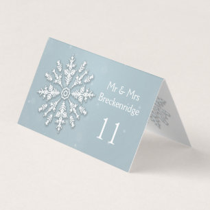 Tarjeta Boda de copo de nieve congelado Número de cuadro, 
