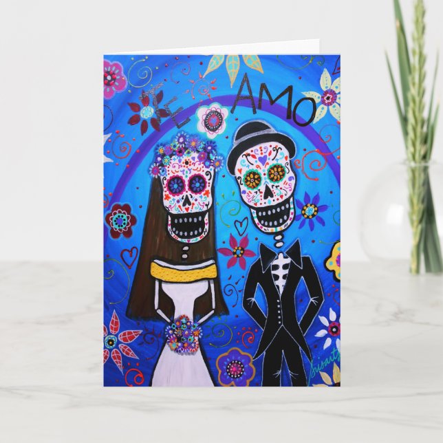 Tarjeta Boda de Dia de los Muertos (Anverso)
