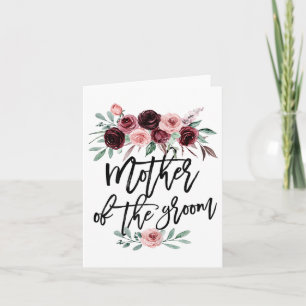 Tarjeta Boda de ducha de novia lindo diseño de flor madre 