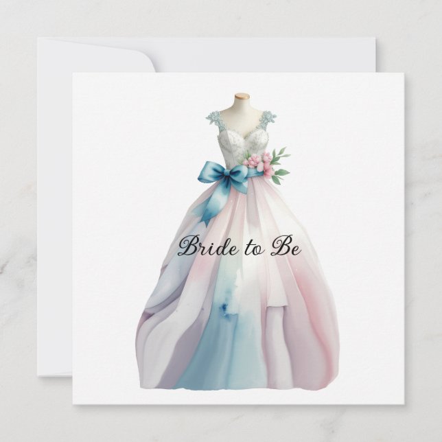 Tarjeta Boda de ducha de novia vestida novia para ser (Anverso)