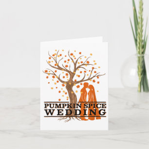 Tarjeta Boda De Especias De Calabaza Con Colores De Otoño