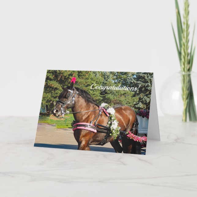 Tarjeta Boda de felicitaciones a los caballos de f (Anverso)