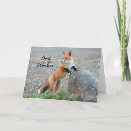 Tarjeta Boda de felicitaciones de Standing Red Fox
