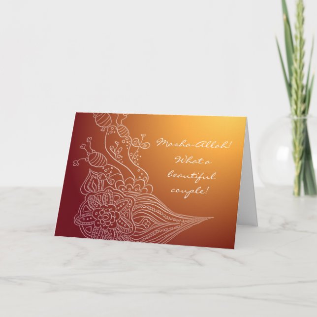 Tarjeta Boda de felicitaciones islámicas con dua (Anverso)