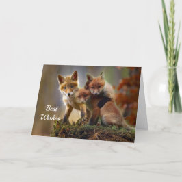Tarjeta Boda de felicitaciones por foto de Fox Kit