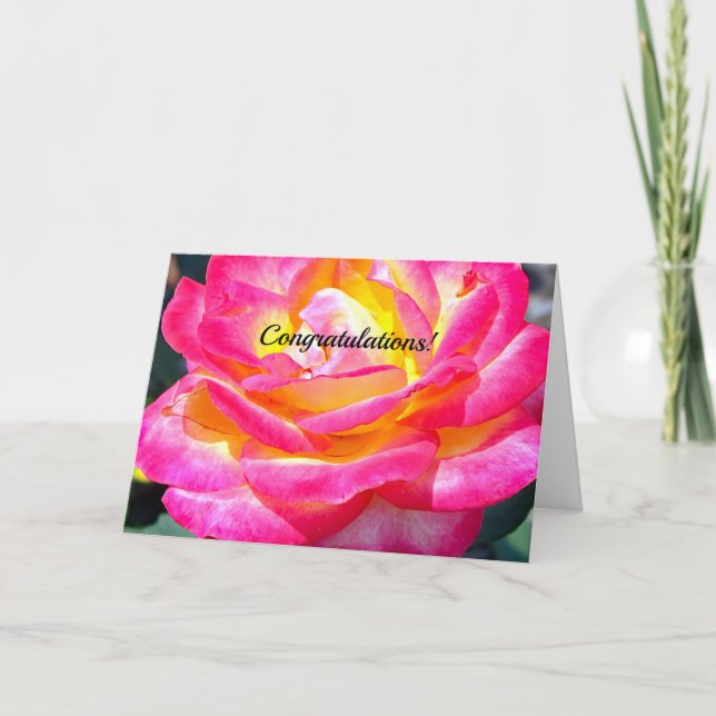 Tarjeta Boda de felicitaciones Rosa 7220 (Anverso)