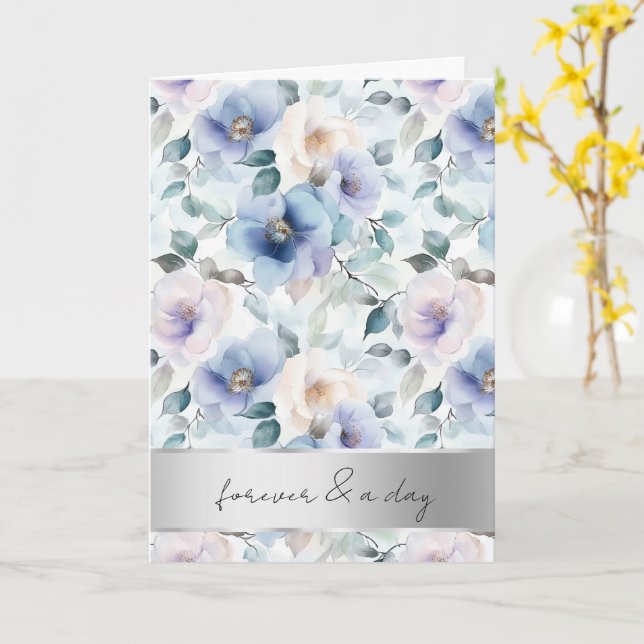 Tarjeta Boda de Flores Blancas de Lavanda Púrpura (flor amarilla)
