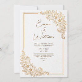 tarjeta boda de flores elegantes de lujo