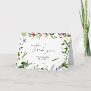 Tarjeta Boda de flores silvestres de verano moderno gracia