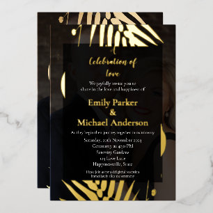 Tarjeta boda de follaje de otoño personalizada