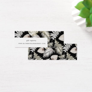 Tarjeta Boda de follaje tropical de lujo plateado