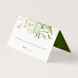 Tarjeta Boda de follaje verde floral silvestre