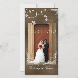 Tarjeta Boda de fotografía - acentos marrones