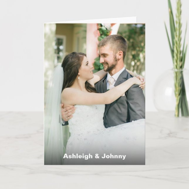 Tarjeta Boda de fotografía personalizado (Anverso)