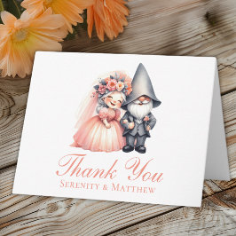 Tarjeta Boda de Gnome de los Jardínes singulares gracias