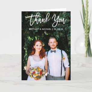 Tarjeta Boda De Guión De Cepillo Moderno Fotografía Gracia