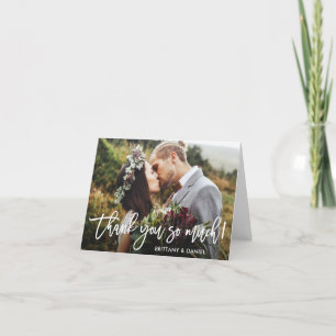 Tarjeta Boda De Guión De Pincel Muchas Gracias Por Lo Que