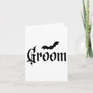 Tarjeta Boda de Halloween Spooky Groom Bride Pareja Matchi