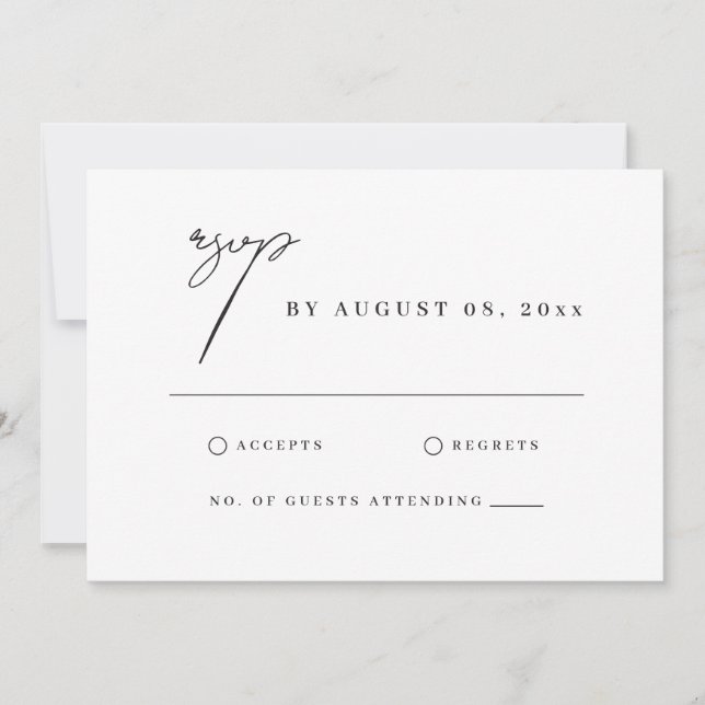 Tarjeta Boda de Ilustracion acuarela de Nueva York RSVP (Anverso)