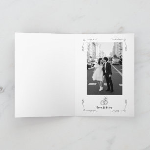 Tarjeta Boda de Ilustraciones Doodle en blanco y negro