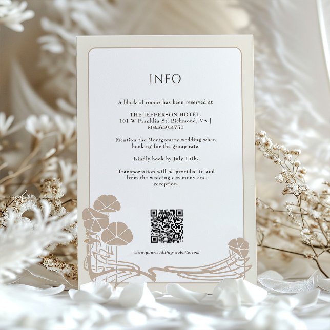 Tarjeta Boda de información de crema botánica de m (Subido por el creador)