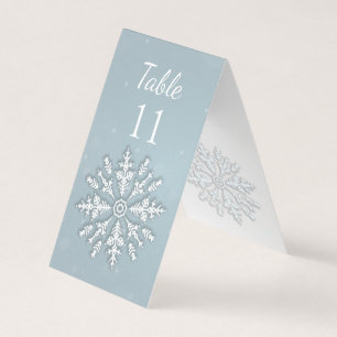 Tarjeta Boda de invierno con copo de nieve congelada Númer