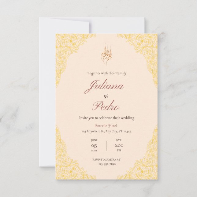 Tarjeta boda de invitaciones y invitaciones de per (Anverso)