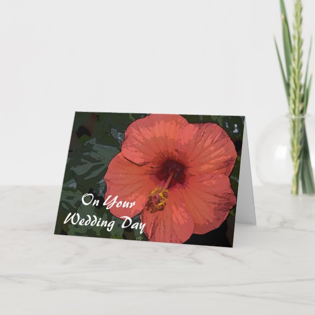 Tarjeta Boda de la familia Red Hibiscus Blended (Anverso)