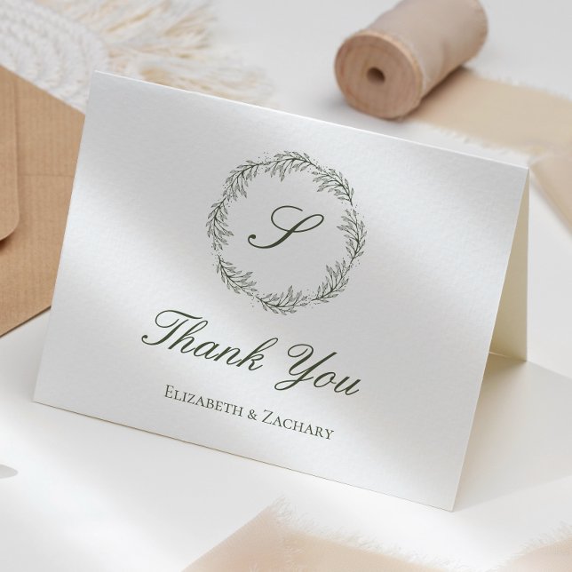 Tarjeta Boda de la guirnalda verde oliva (Subido por el creador)