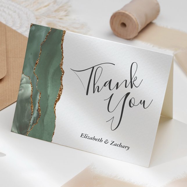 Tarjeta Boda de la Moderna Masaje de Oro Verde Masaje Grac (Subido por el creador)