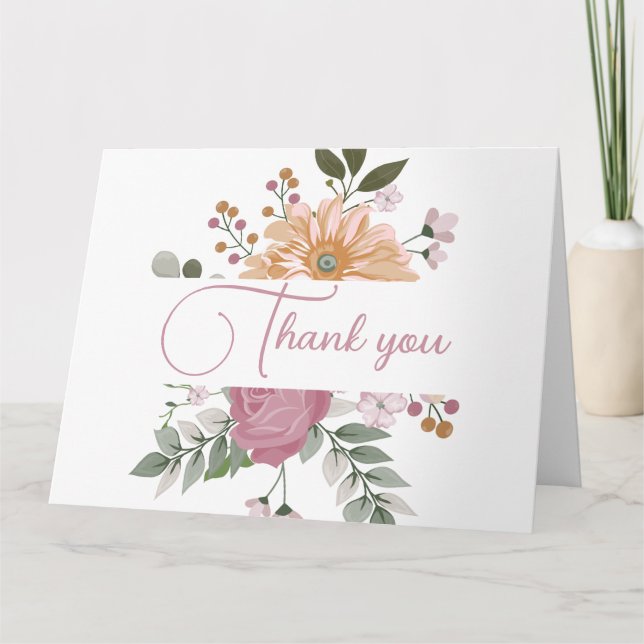 Tarjeta Boda de las flores de verano gracias (Anverso)