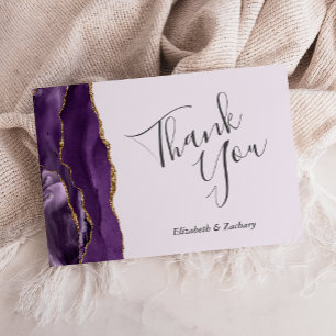Tarjeta Boda de lavadora Purple Gold Agate