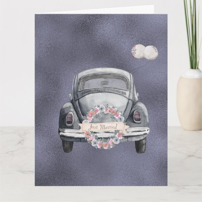 Tarjeta Boda de Lavanda Purple recién Casado (Anverso)