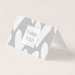 Tarjeta Boda de los corazones blancos grises Gracias