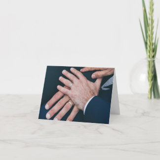 Tarjeta Boda de manos masculinas - solicitud especial