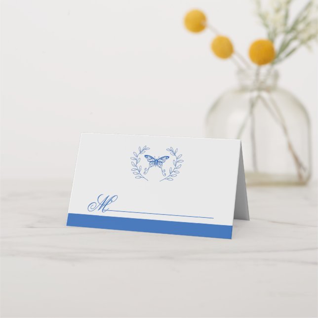 Tarjeta Boda de mariposa azul (Anverso)