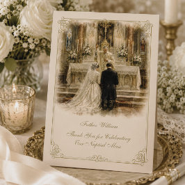 Tarjeta Boda de Misa Nupcial de Sacerdote Católico